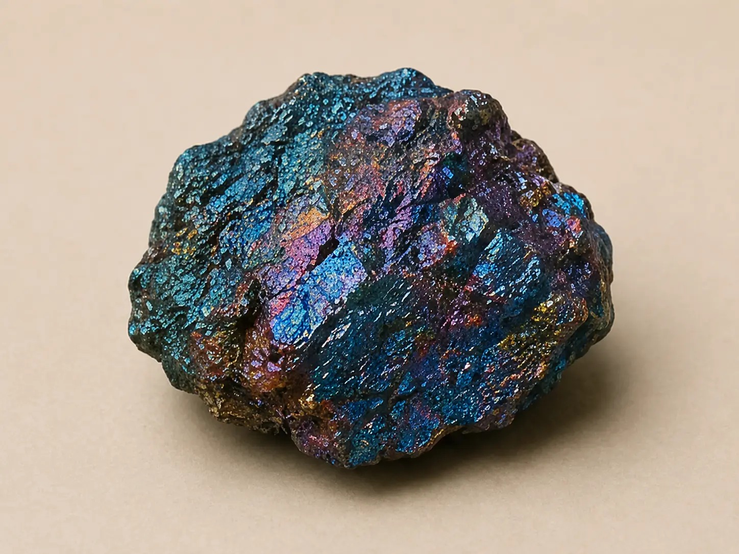 Iriserend mineraalprofiel van borniet