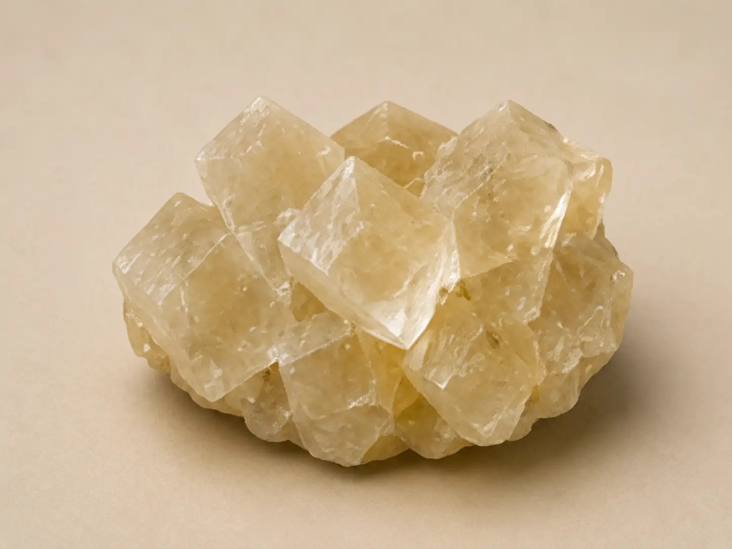 Crèmekleurig mineraalprofiel van calciet