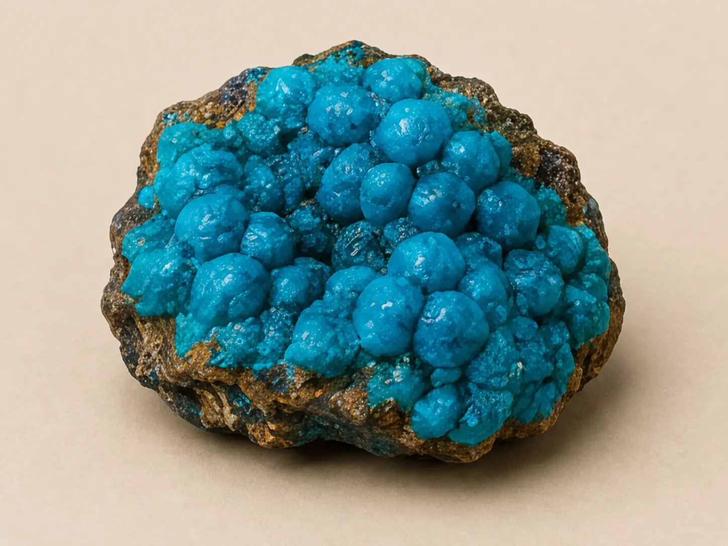 Blauwgroen mineraalprofiel van chrysocolla