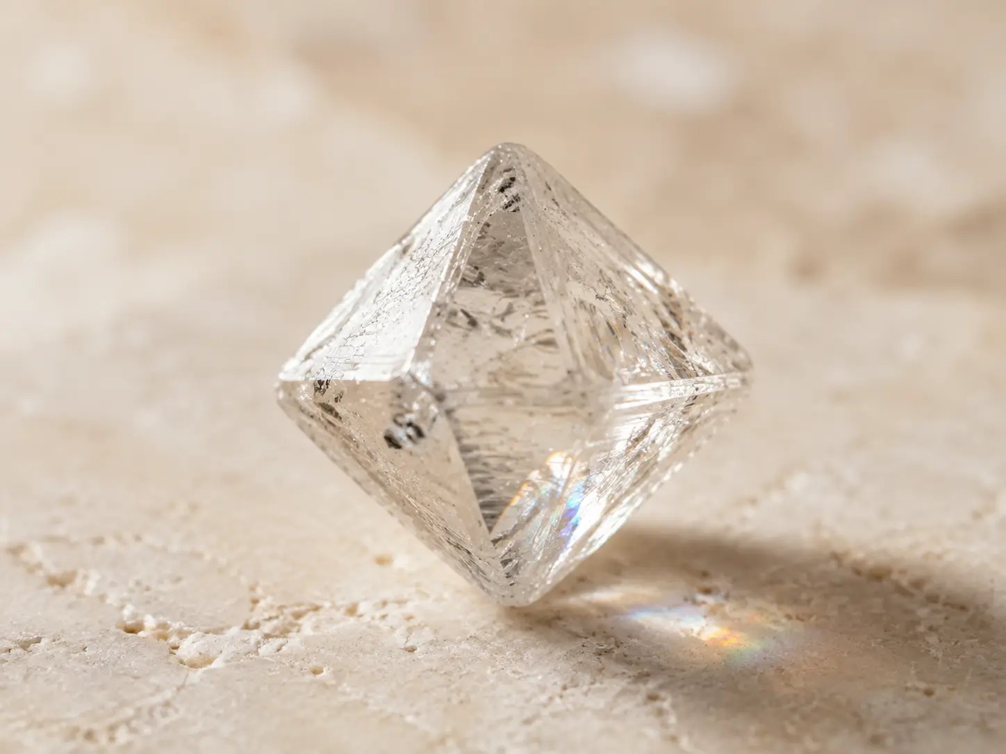 Natuurlijk helder ruw diamantkristal