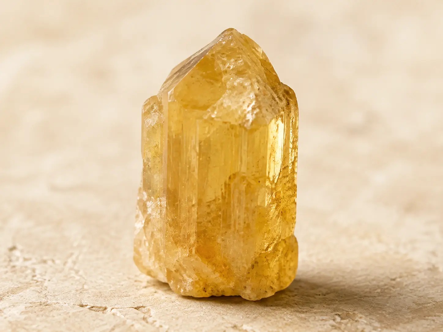 Natuurlijk goudgeel topaaskristal