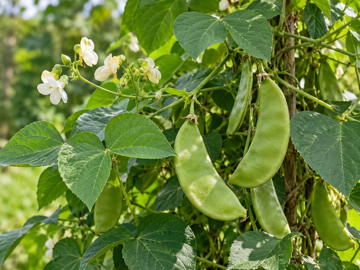 Gegenereerde botanische impressie van Sebijarie (Phaseolus lunatus)
