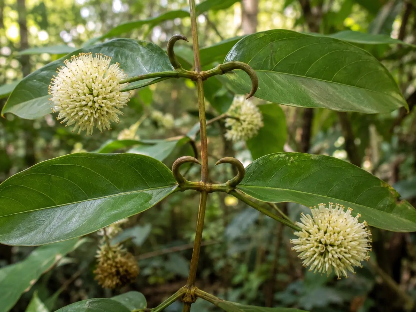 Botanische impressie van Uncaria guianensis (Uncaria guianensis)